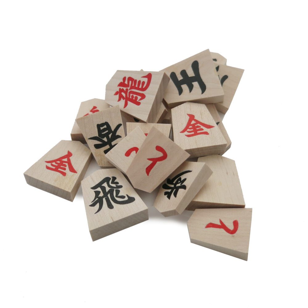 Japanese wooden shogi pieces (1-kanji) | Shogi - japanese chess game ...