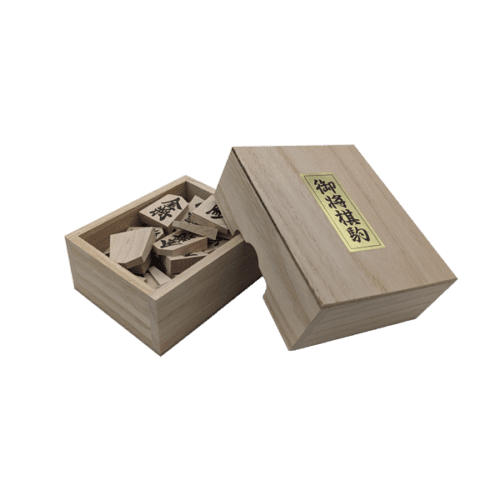 Box of shogi set with pieces